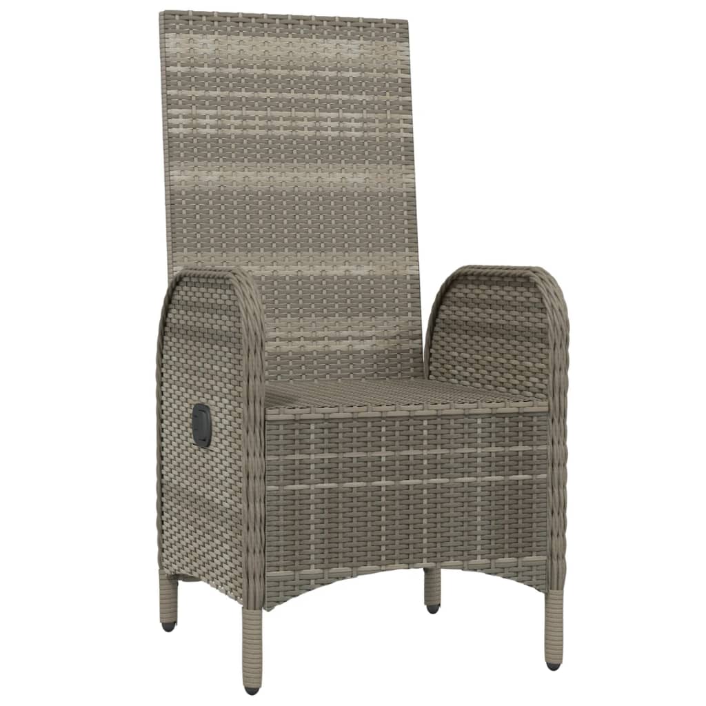 Garden Chairs 2 Pcs Grey Poly Rattan
