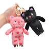 Cute Plush Cat Keychain Cartoon Doll Toy Speechless Cat Pendant Keyring for Women Girl Couple Bag Ornament Car Key Chain