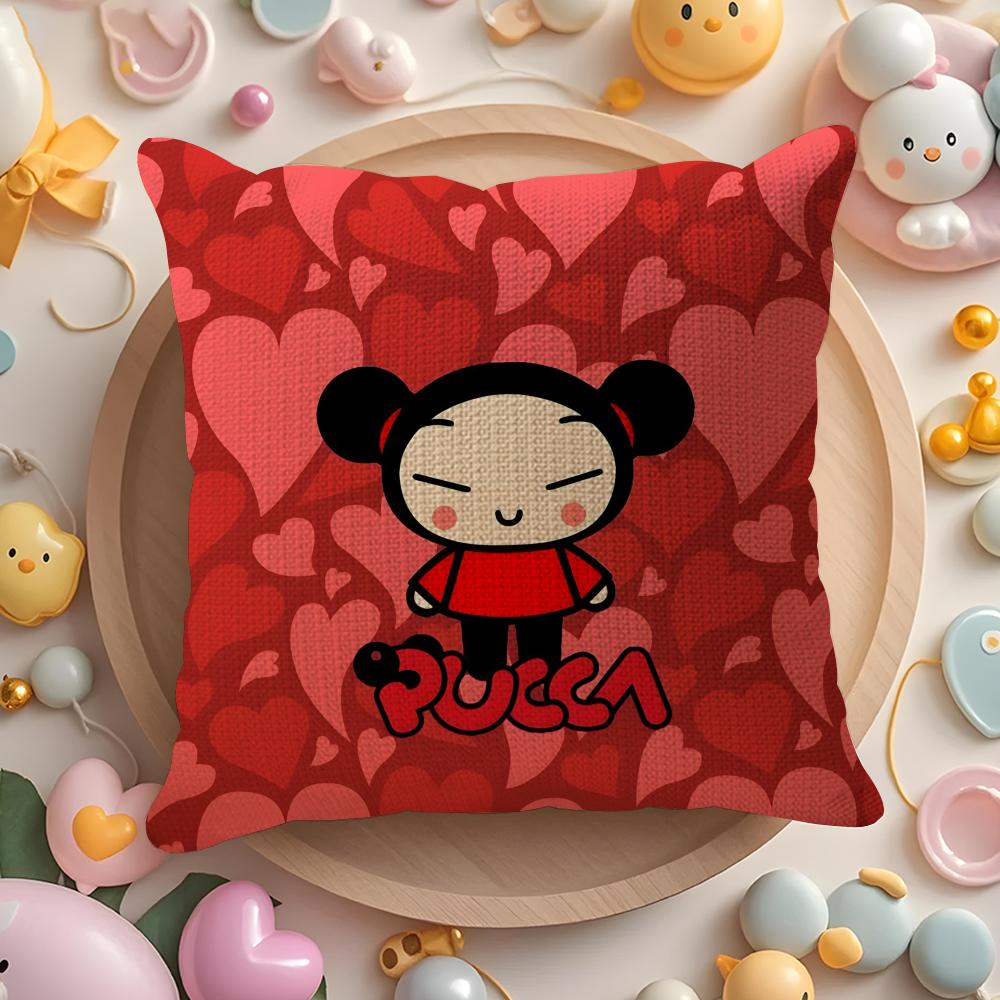Cute Lovely Cartoon PPucca Pillow Case Pattern Printed Pillowcase for Living Room Sofa Cushion Cover Bedroom Decor