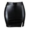 Hohe Gürteltasche Hüfte Kurzen Rock Weiblichen Rock Nachtclub PU Leder Reißverschluss Sexy Schwarz Hübscher Schlank Mode Lederrock