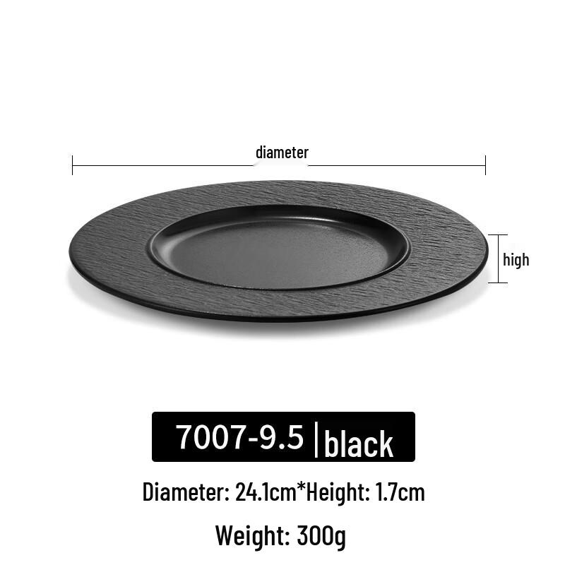 Japanese Style Black Melamine Round Plate