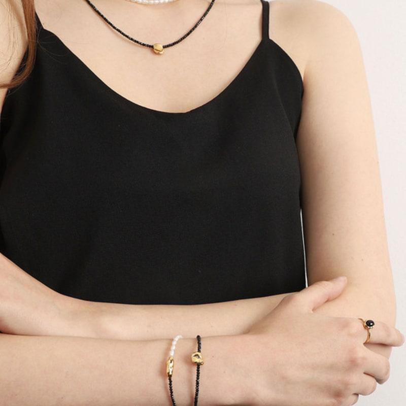 Ozel Silver925 Black Spinel Bracelet PS078