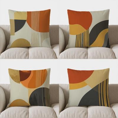 Home Decor Geometric Pattern Artistic Cushion Cover Pattern Cushion Cover Suitable For Sofa Bedroom Car Pillow Cover