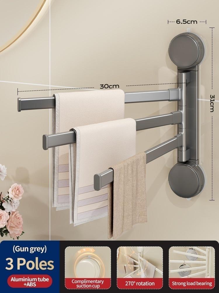 No Need To Drill Suction Cup Rotating Towel Rack Rotating Towel Rod In Bathroom Wall Towel Rod In Kitchen Shelf