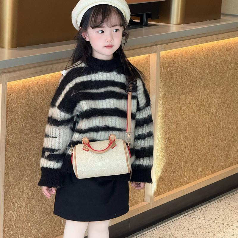 Mini Korean Stylish Girls Bucket Bag With Floral Design For Trendy Fashion Kids
