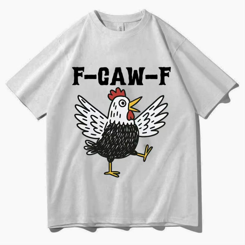 

Streetwear F-Caw-F Spooky Chicken Meme Mens T Shirts Hip Hop Oversized Summer Cozy Cotton Aesthetic Y2K Casual Short Sleeve Tops 4XL