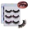 3 Pairs High Quality Strip Lashes Handmade Natural for Fluffy Mink Lashes Custom Logo Box Packaging