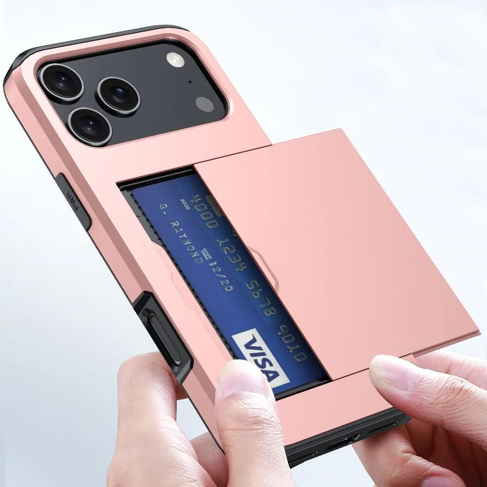 Case for IPhone 17 Air 16 15 14 Plus 13 12 11 Pro Max 16e 13Mini 12Mini With Wallet Card Holder Shockproof Protective Cover