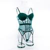 Tooxika Erotic Underwear Sexy Transparent Mesh Gathered Bodysuit Set