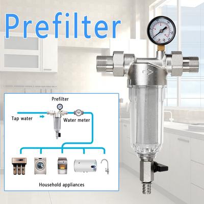 HOME Wasserfilter Frontreiniger Kupferblei Vorfilter Rückspülung Rostverunreinigungen entfernen Sedimentrohr 304 Edelstahl