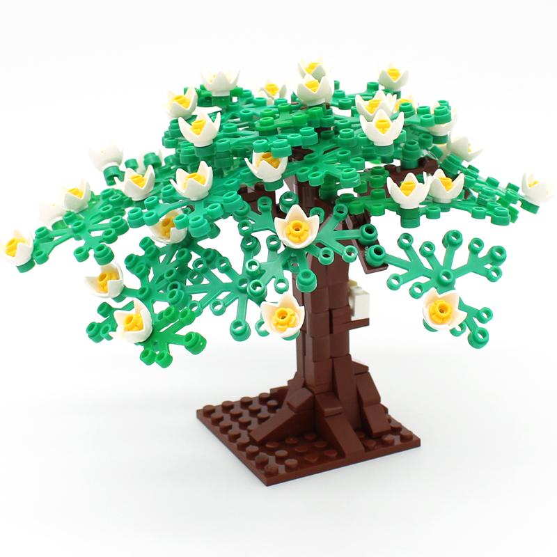 MOC Bausteine Spielzeug Modell DIY Kreative Steine Baum-Sets Bauen Garten Pflanze Wald Zusammenbauen Natürliche Stadt Straßenansicht Park Dschungel