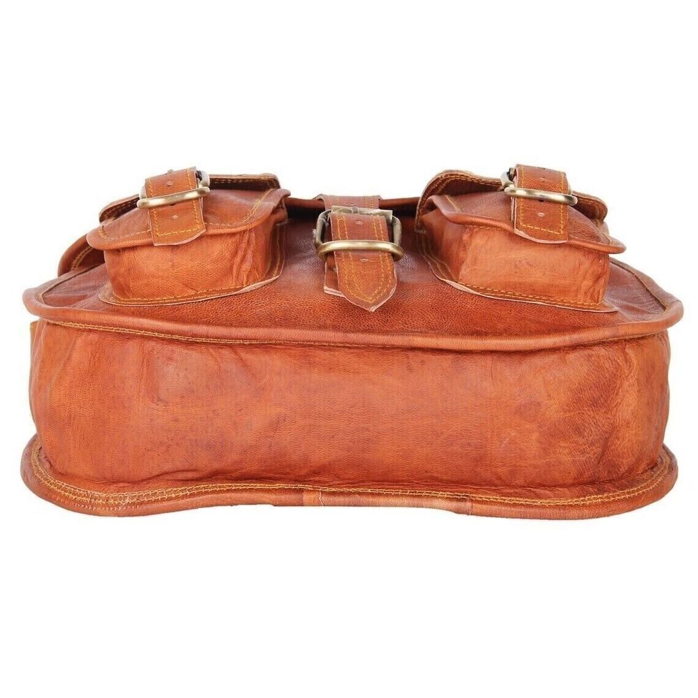 Kadın Vintage Hakiki Kahverengi Deri Messenger Omuz Çapraz Ceset Çanta Yeni