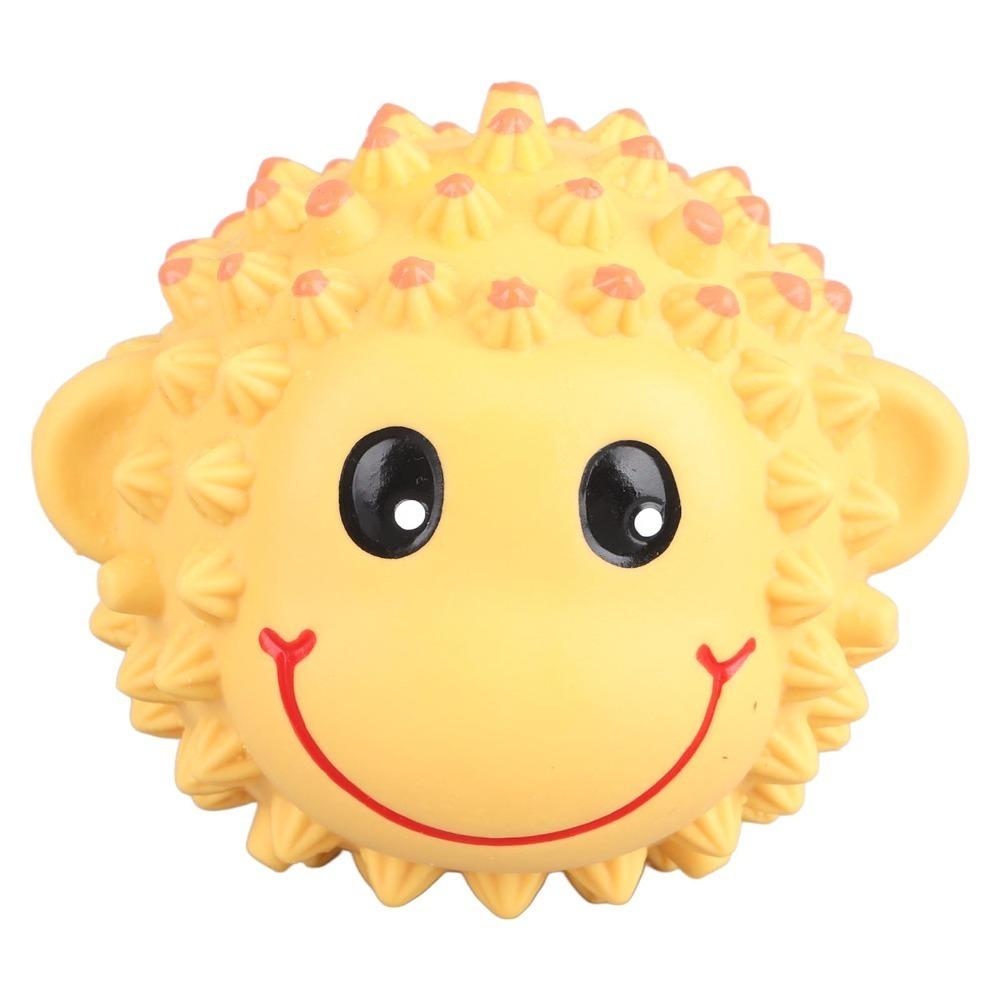 Round Shape Latex Dog Toy Bristle Surface Chew Ball Sound Producing Teething Toy  Training Play Spiky Ball Toy