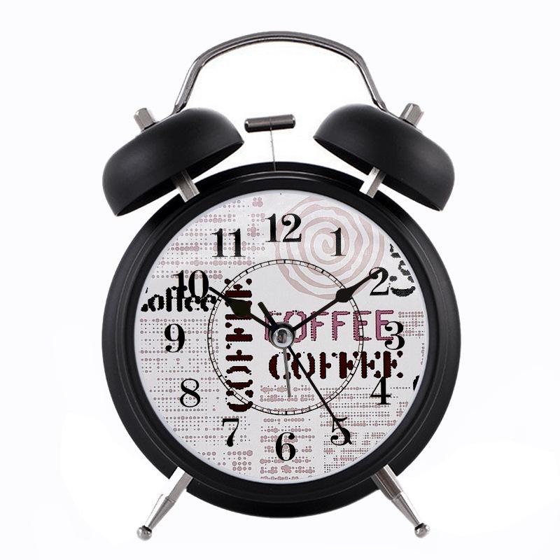 4" Silent Metal Alarm Clock with Light & Customizable Logo for Kids/Students