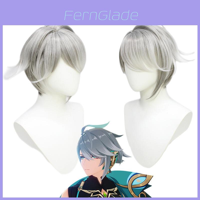 Peluca de Cosplay de Alhaitham de Genshin Impact con Detalles Realistas Para Fiestas Temáticas