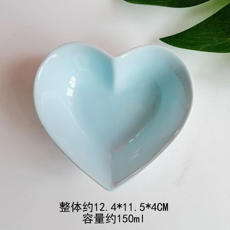 Ceramic Heart-Shaped Dessert Bowl Kids - Cute Hand-Painted INS Style Snack Dish Microwave Safe Multiple Colors