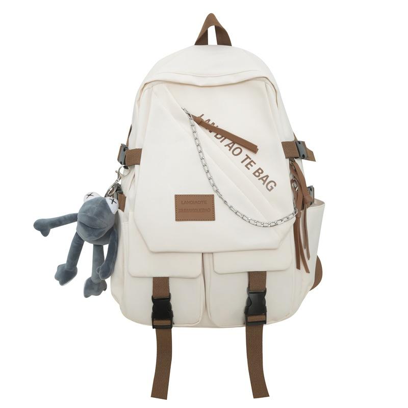 Schoolbag New Trend Tooling Wind Backpack Casual Versatile Large Capacity Backpack High Value Fashion Simple Student School Bag