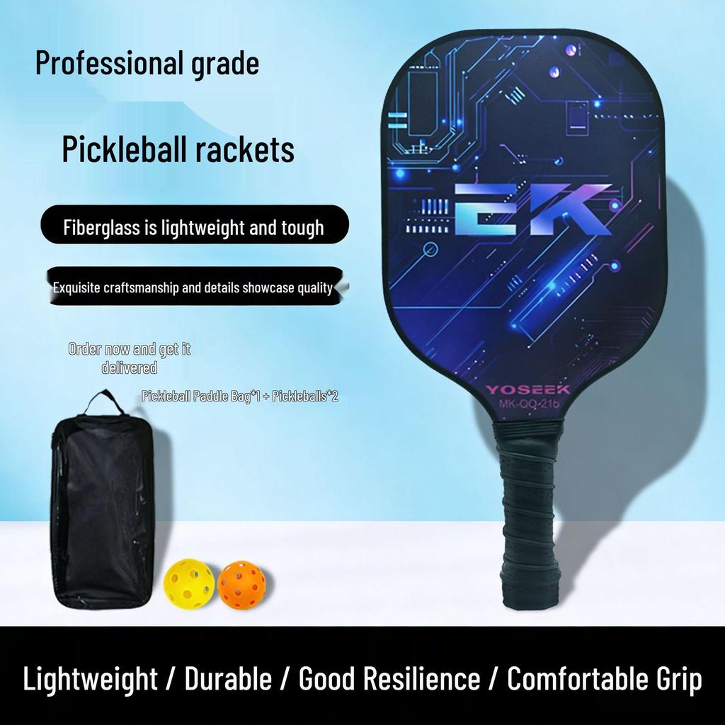 Carbon & Glass Fiber Pickleball Paddle Set - Anti-slip, Wear-resistant, Convenient Sports Paddle with Stringing Service