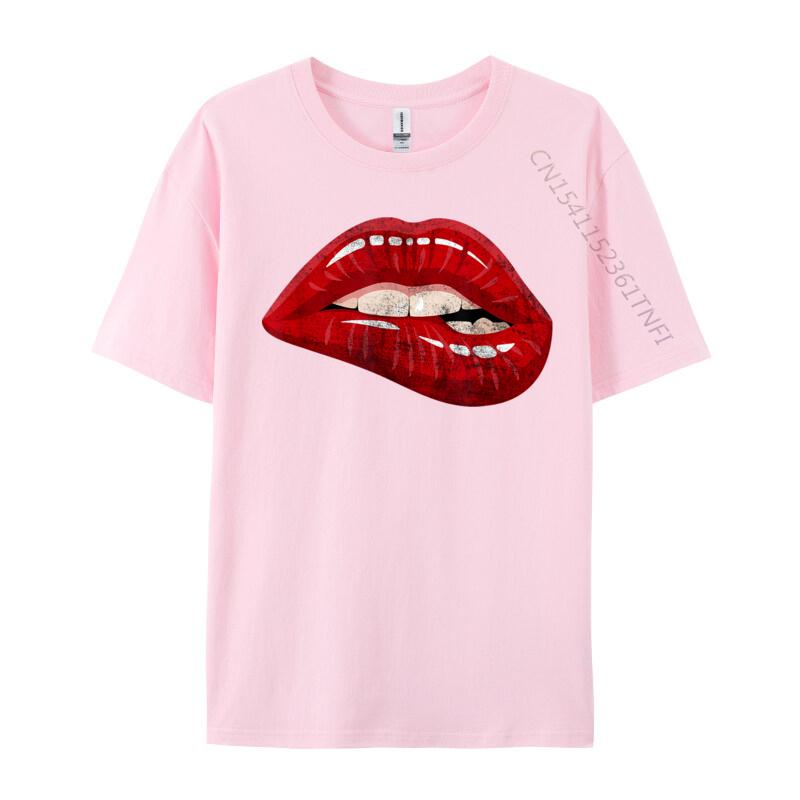 Unisex Is Unisex Is Illustration Red Biting Lips Luxury Designer TShirts Hip Hop Sweatshirts Loose Cotton ONeck Unisexs