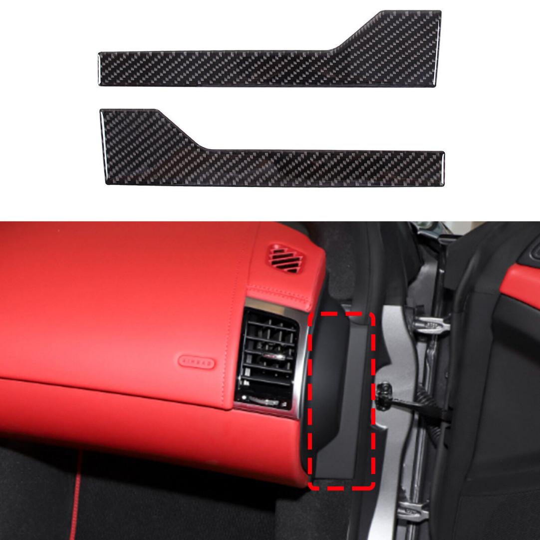 2pcs Real Carbon Fiber Door Panel Cover Trim Sticker For Jaguar F-type 2013-