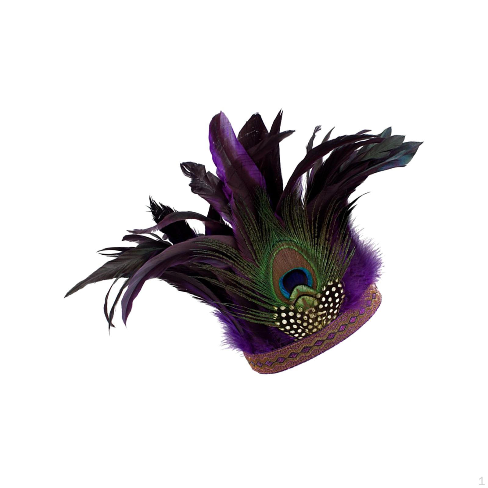 Feather Headband Women Men Kids Halloween Fancy Dress Bohemian Festival With Peacock 49-54CM