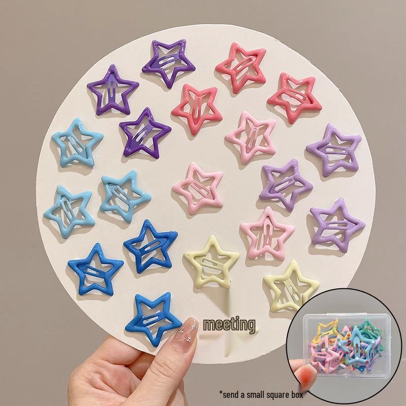 Y2K Dopamine Color Pentagram Small Hair Clip for Women & Kids - Cute Bangs & Side Hair Accessory