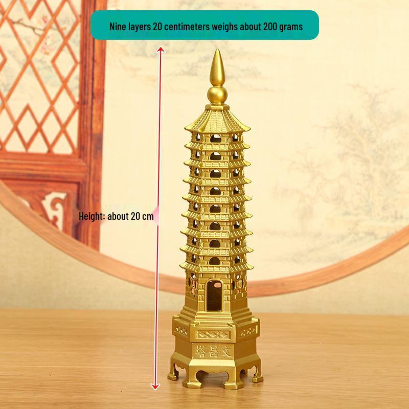 Miedziana ozdoba Pagody Wenchang: Duży, 7-13 warstwowy chiński buddyjski wystrój do domu i świątyni
