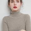 Women's High Neck Ribbed Wool Sweater - Slim Fit, Thicken Knitted Pullover for Autumn/Winter 2025