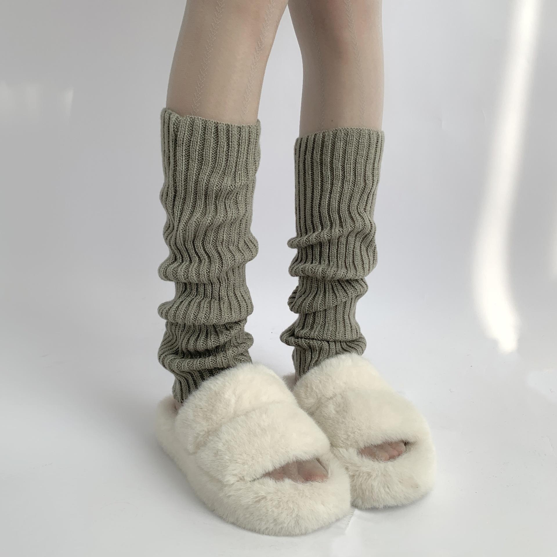 

Чехол на ногу Женский Вязаный Чехол на Носок Jk Белые Носки Женский Чехол на Икру Универсальный Весна и Осень Снежные Ботинки Накладывающиеся Носки Y2K 40cm серый