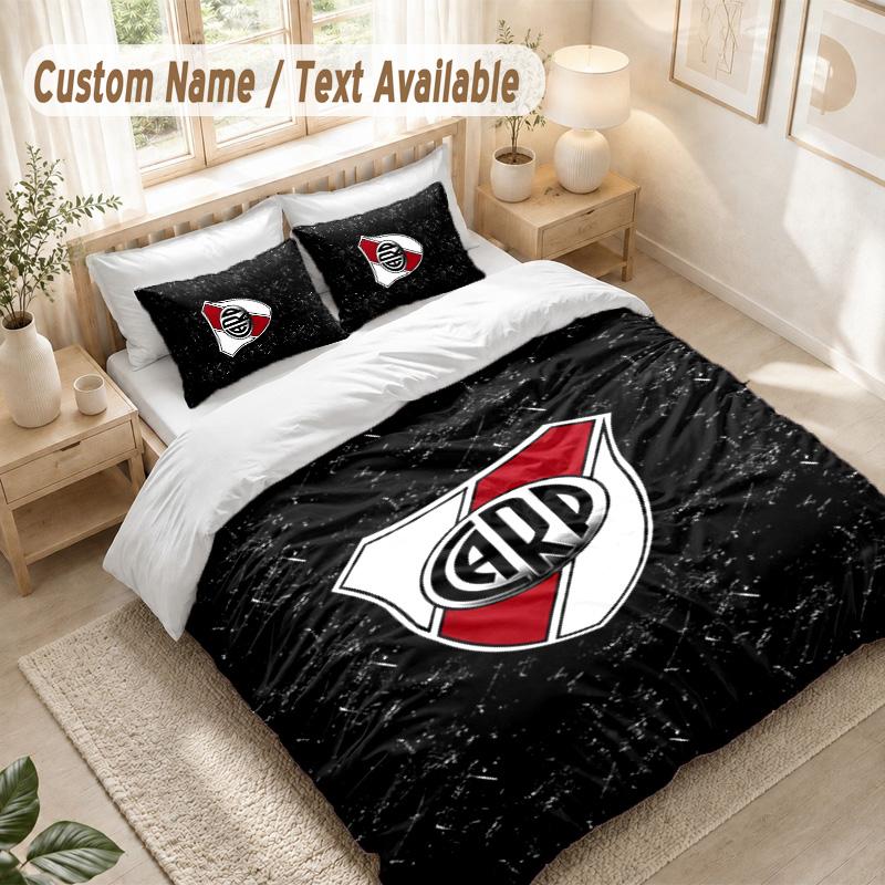 River Plate Bedding Set, 1 Duvet Cover & 2 Pillowcases Soft Comfortable Bedroom Home Textile Decor