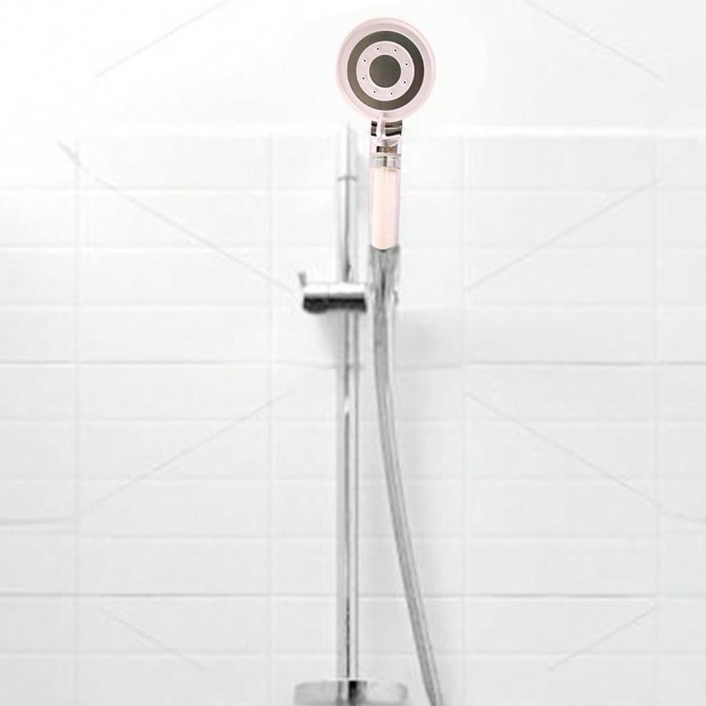 Stainless Steel Silver with Cotton Wick Filter Showerhead, Filtered Water Purification Showerhead Shower Booster Nozzle