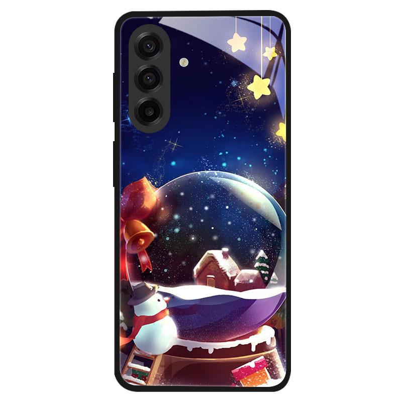 Christmas Style Tempered Glass Case For Samsung Galaxy S24 S22 S21 S23 S25 Ultra Fe Shockproof Cover S25FE S25 Edge Shell Coque