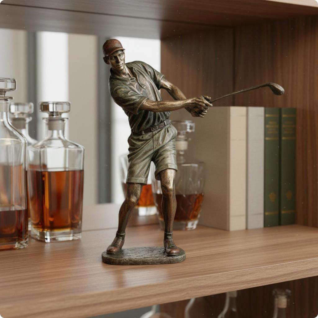 Resin Golf Decor Statue Gift Idea Player Figurine Easy to Clean Golfer for Golfers,