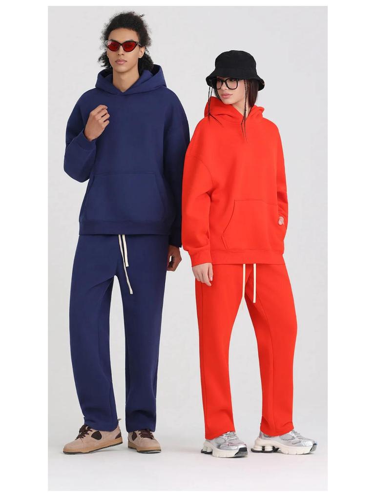 LVLV Custom | American 350g Fleece Brushed Wide-fit Zipper Hoodie with Embroidered Logo and Print Design