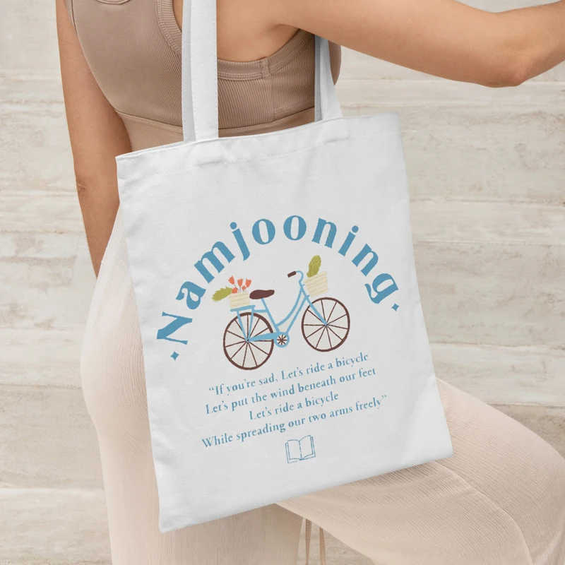 Printed Canvas Pouch  Casual  Large Handbag Women's  Environmental Shopping Handbag Large Capacity Bag Washable Pouch