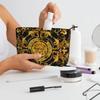Golden Lion Baroque Print Cosmetic Bag Women Large Capacity Makeup Bag Organizer Case Beauty Storage Toiletry Bags