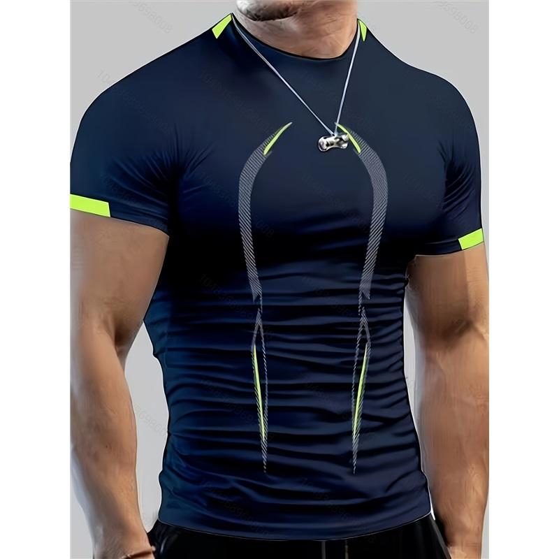 Summer Men's Fitness Sports Training Breathable Short-sleeved Quick-drying Clothes Men's Sports Fashion Short-sleeved T-shirt