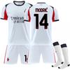 Teens Kids Adults Custome Name Football Kits 2025-26 AC Milan Away #14 MODRIĆ Sport Training Jersey Set with Socks