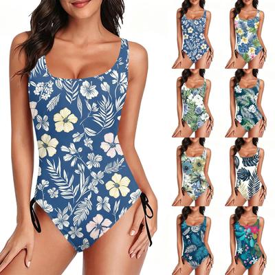 Customized Womens Swimsuit Personalized Photo Printing Bathing Suit Drawstring Side Custom Face Swimwear