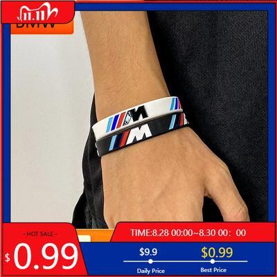 BAGM1 Car Sticker M Power Silicone Rubber Wristband Flexible Bracelet Sports Bangle For BMW X1 X2 X3 X5 X4 X6 X7 G30 G20 G32 G11 G12 F