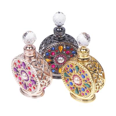 1Pc 12Ml Vintage Luxury  Glass Perfume Bottle Essential Oil Bottle Storage Bottle Portable Cosmetic Empty Vials