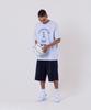 ALL DAY HOOPS Brick Club Oversized Short Sleeve T-Shirt Melange White