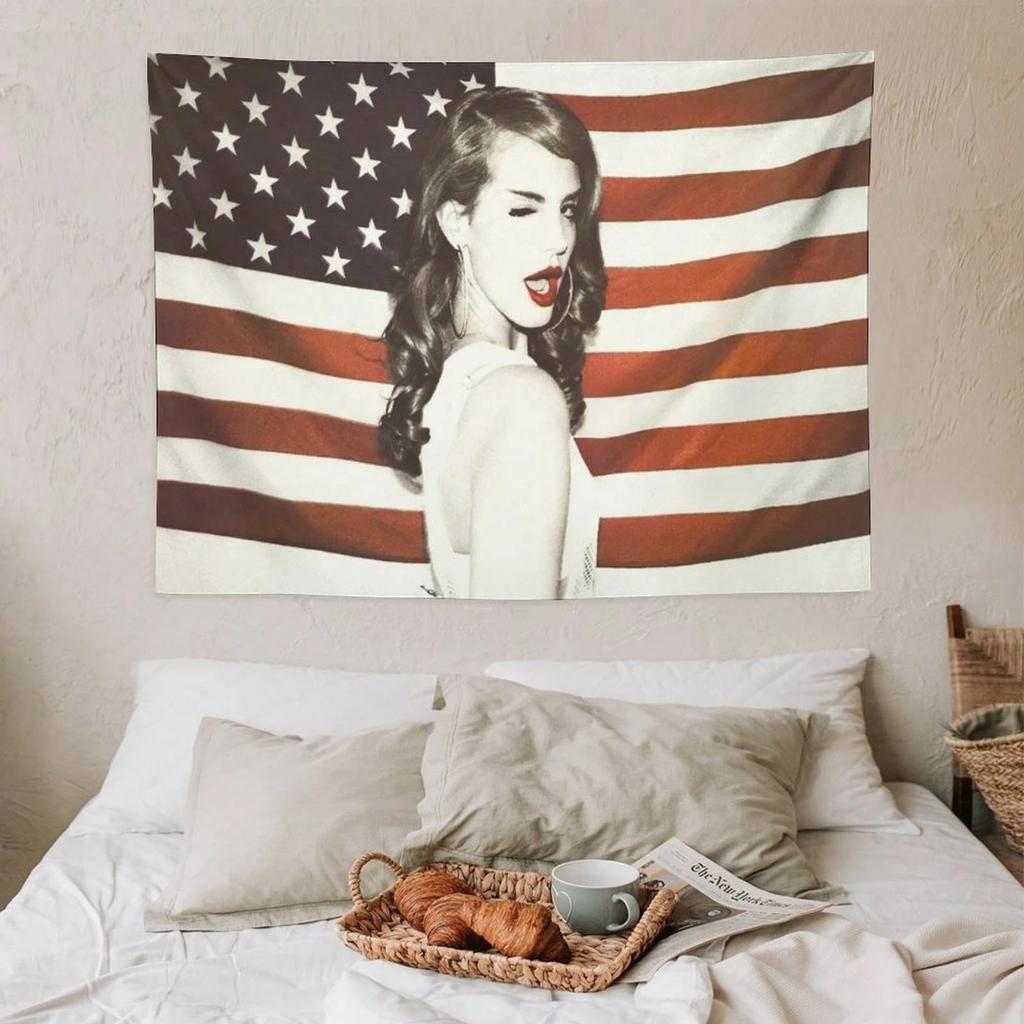 Lana Del Rey Music Album Inspired Tapestry Wall Hanging Poster Flag for Bedroom Living Room Decor Great Gift for Friends