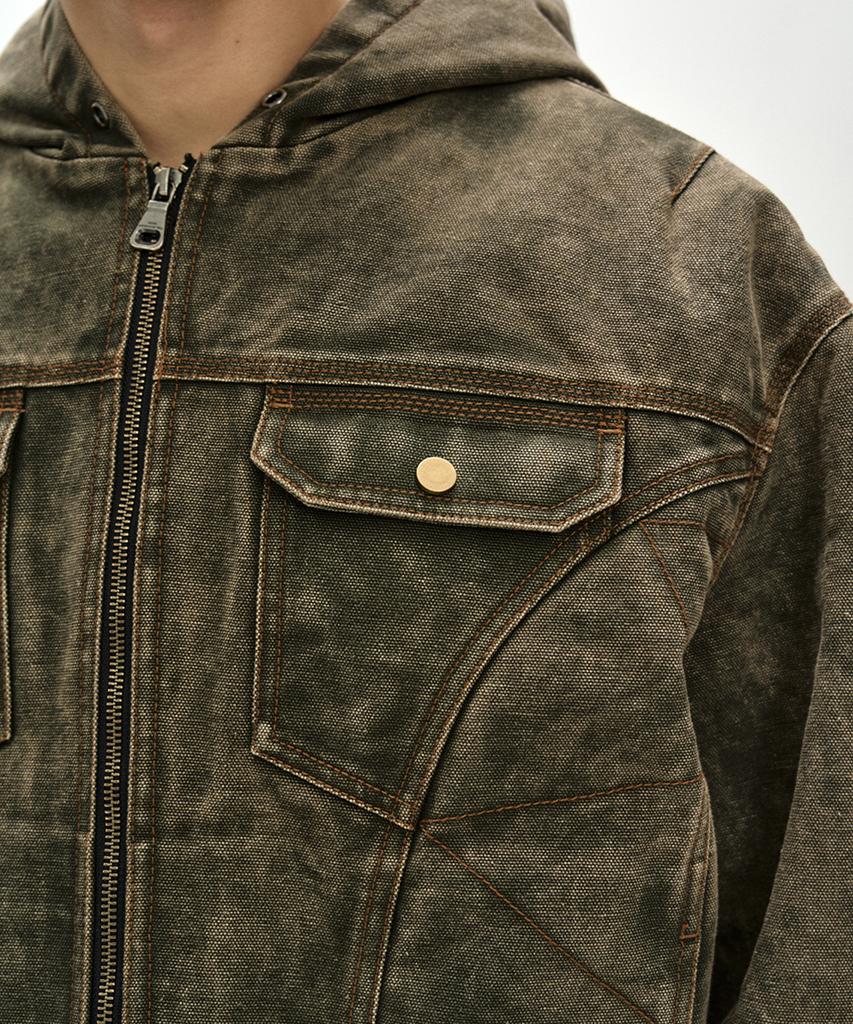ADSB ANDERSSON BELL Milly Washed Hoodie Jacket (Khaki)