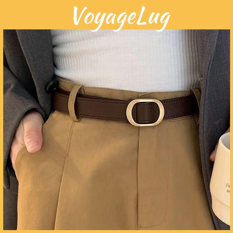 Vintage Korean Metal Ins Belt For Jeans With No Holes Elegant Black And Brown Design