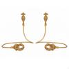 Curtain Holdback with Ornamental Gilded Top Metal Hook Curved Arm