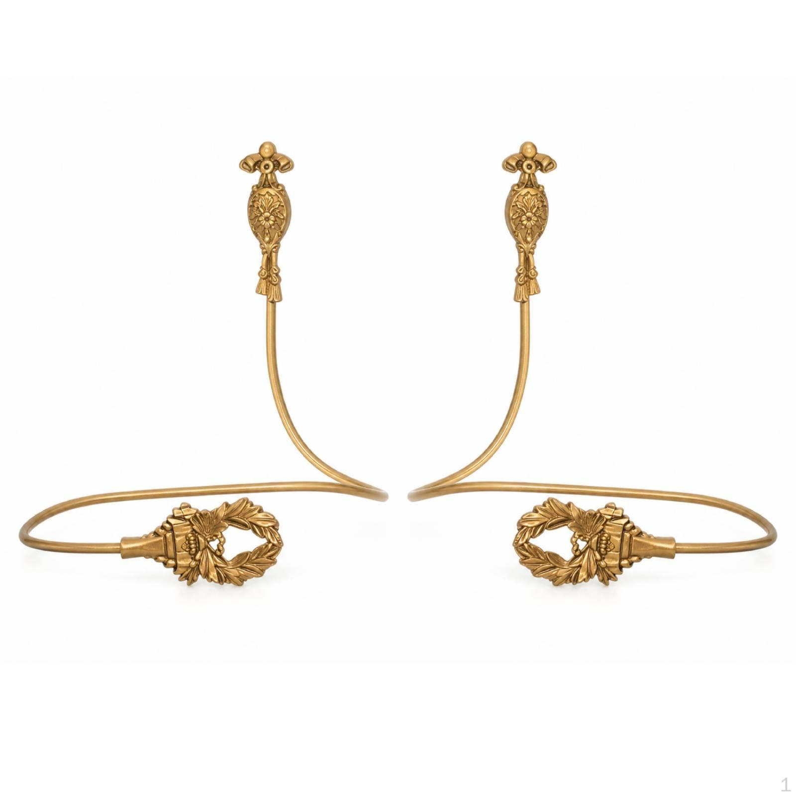 Curtain Holdback with Ornamental Gilded Top
