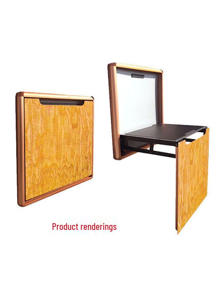 Wall-Mounted Hidden Folding Stool with Hardware Buffer for Shoe Cabinet