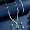 4PC Women's Fashion Simple Necklace Earrings Bracelet Zircon Set Suitable for Wedding, Party, Festival Gifts