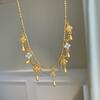 Luxury Four Leaf Clover Necklace Women Elegant Drop Tassel Diamond Vintage Princess Chain Collarbone Jewelry Gift